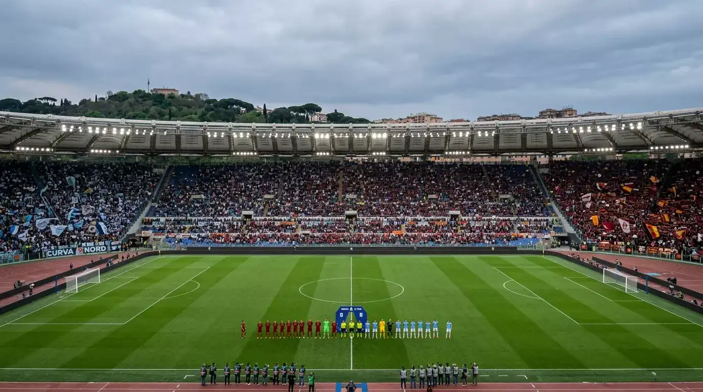 Partido del Derby della Madonnina entre Milan e Inter en el estadio de San Siro con aficionados